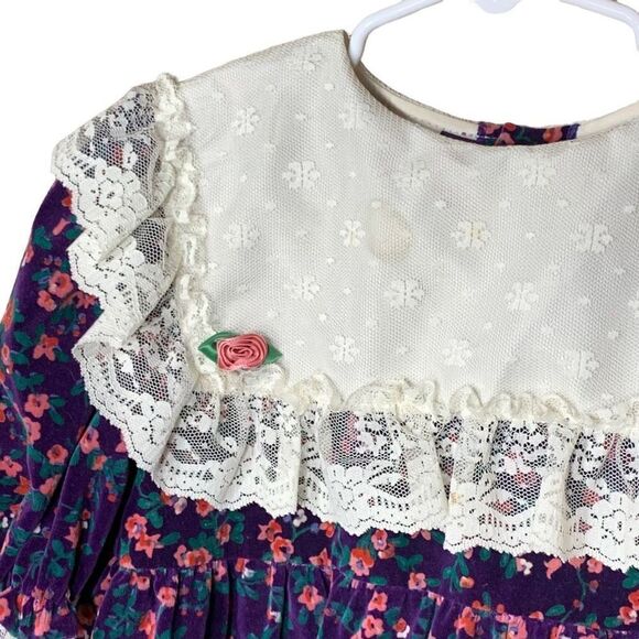 Vintage Somersaults Girls Flower Print Dress - Picture 4 of 12